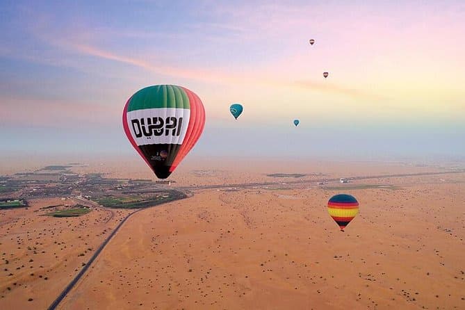 Hot Air Balloon Sunrise Over the Desert